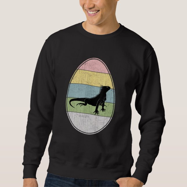 Happy Easter Egg Iguana Graphic Funny Easter Day I Sweatshirt (Front)
