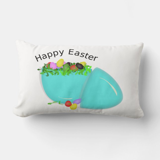 "HAPPY EASTER" EGG LUMBAR CUSHION (Front)