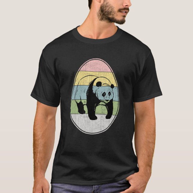 Happy Easter Egg Panda Graphic  Easter Day Panda T-Shirt (Front)