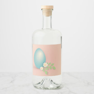 Happy Easter Egg pastel floral blank Liquor Bottle Label