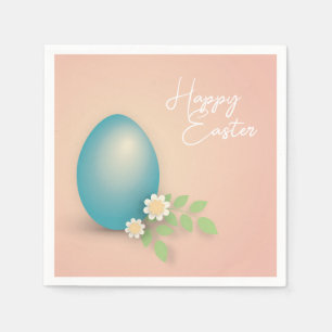 Happy Easter Egg pastel floral spring design Napkin