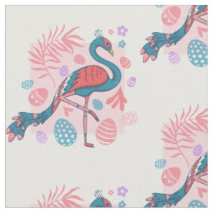 happy Easter Egg peacock retro Fabric