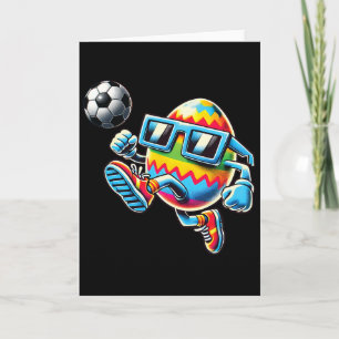 Happy Easter Egg Playing Soccer Lovers Boys Kids T Card