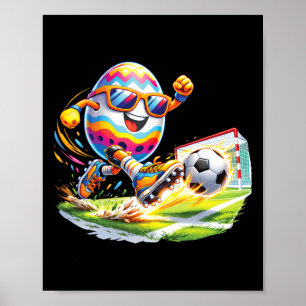Happy Easter Egg Playing Soccer Lovers Boys Kids T Poster