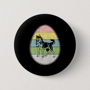 Happy Easter Egg Siberian Husky Dog Graphic Funny 6 Cm Round Badge