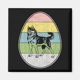 Happy Easter Egg Siberian Husky Dog Graphic Funny  Magnet