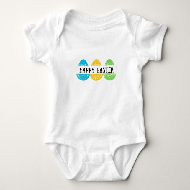 Happy Easter Eggs 2 Baby Bodysuit (Front)