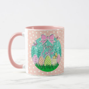 Happy Easter Eggs and Butterflies Mug