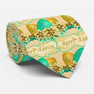 Happy Easter Eggs And Flowers Tie
