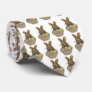 Happy Easter Eggs Basket Bunny Happy Easter  Tie