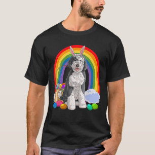 Happy Easter Eggs Bunny Dog Sheepadoodle T-Shirt