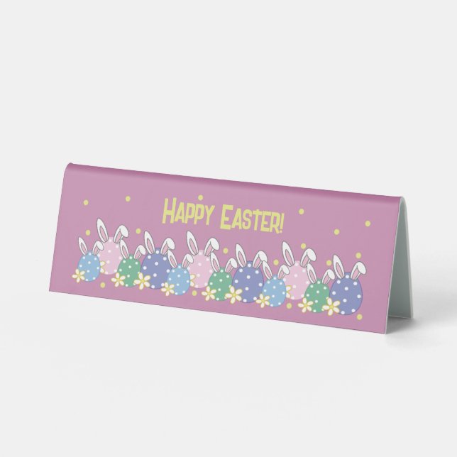 Happy Easter Eggs & Bunny Ears - Pink (Front)
