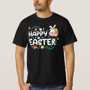 Happy Easter, Eggs, Bunny & Flowers T-Shirt