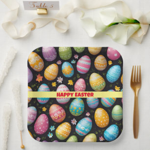 Happy Easter Eggs Collection Paper Plate