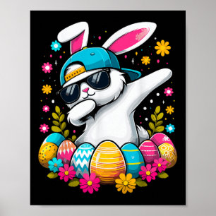 Happy Easter Eggs Cool Dabbing Bunny  Poster