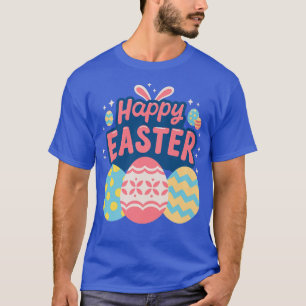 Happy Easter Eggs Cute Holiday Graphic Rabbit Ears T-Shirt