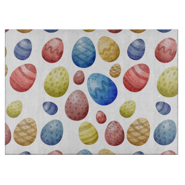 Happy Easter Eggs Cutting Board – Festive Spring  (Front)
