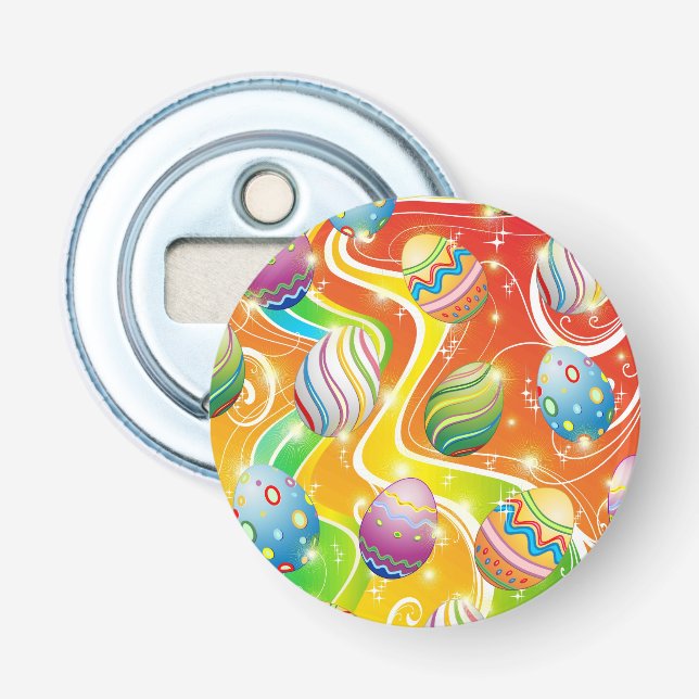Happy Easter Eggs Festive Pattern Bottle Opener (Front)