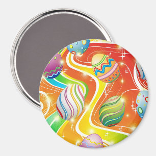 Happy Easter Eggs Festive Pattern Magnet