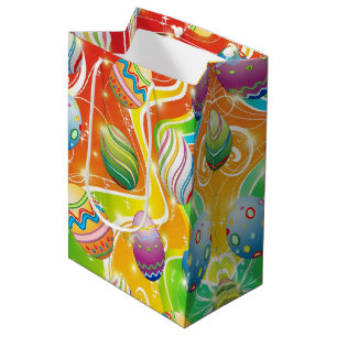 Happy Easter Eggs Festive Pattern Medium Gift Bag