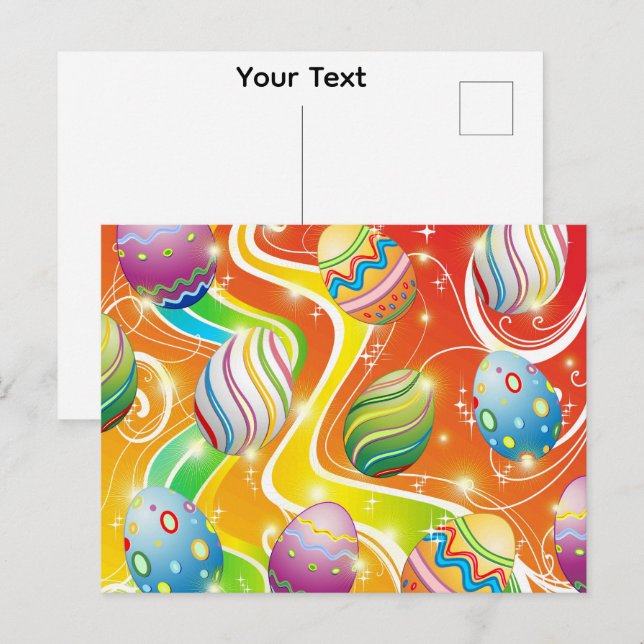 Happy Easter Eggs Festive Pattern Postcard (Front/Back)