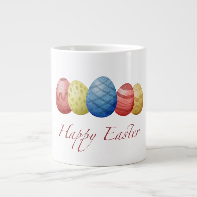Happy Easter eggs  Large Coffee Mug (Front)