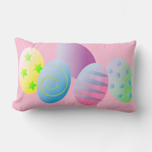 Happy Easter Eggs Lumbar Cushion (Front)