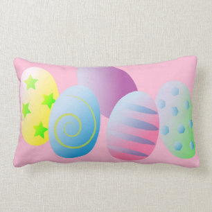 Happy Easter Eggs Lumbar Cushion