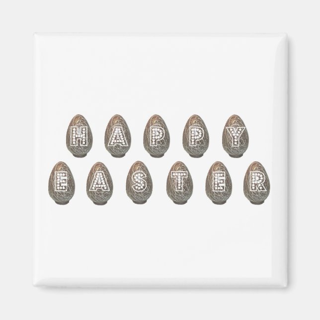 Happy Easter eggs Magnet (Front)