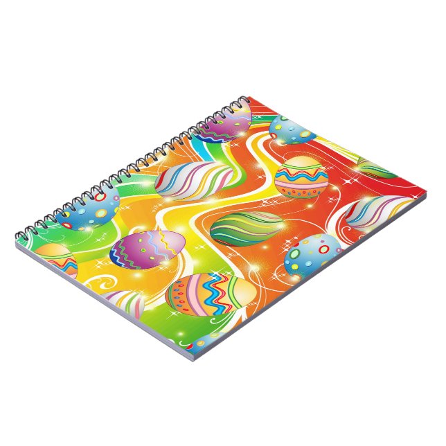 Happy Easter Eggs Ornamental Design Notebook (Left Side)