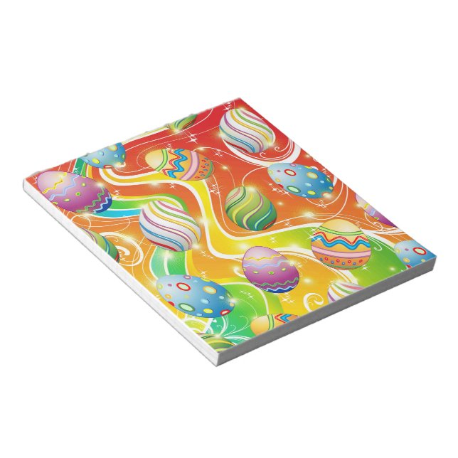 Happy Easter Eggs Ornamental Design Notepad (Angled)