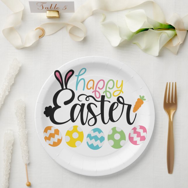 Happy Easter Eggs Paper Plate (Wedding)