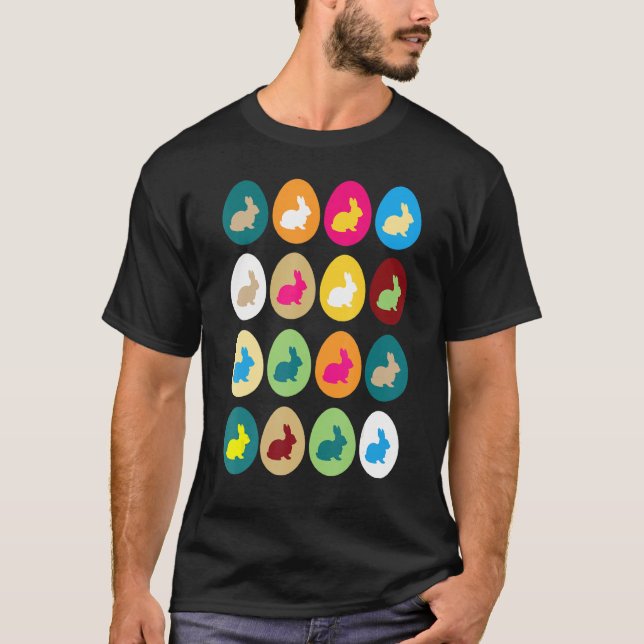 Happy Easter Eggs Rabbit T-Shirt (Front)