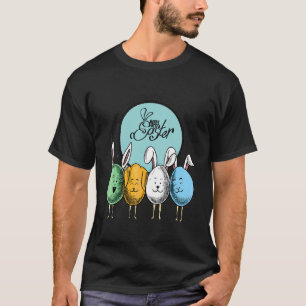 Happy Easter Eggs With Bunny Ears  Funny Rabbit Co T-Shirt