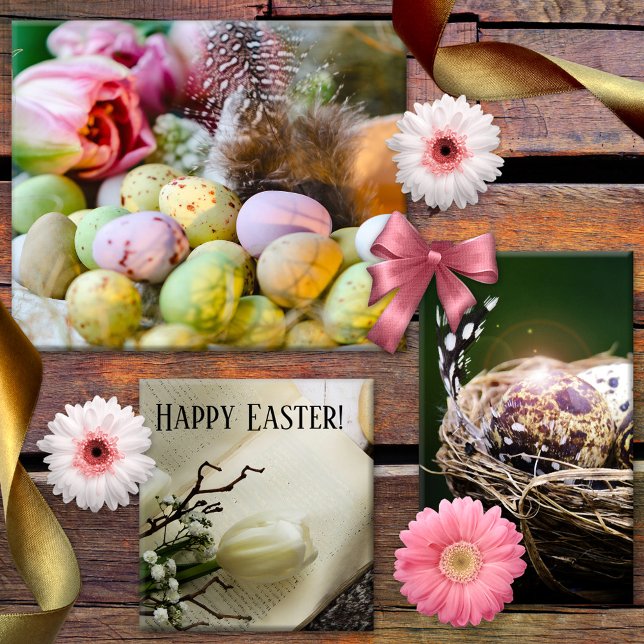 Happy Easter Eggs  Wrapping Paper Sheet (Easter wrapping paper sheets featuring an original variety of images with eggs and festive feathers)