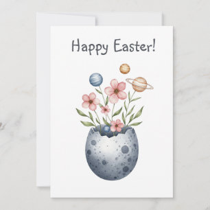 Happy Easter elegant floral Thank You Card