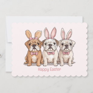 Happy Easter English Bulldogs Holiday Card