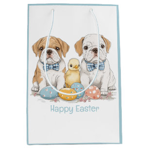 Happy Easter English Bulldogs Medium Gift Bag