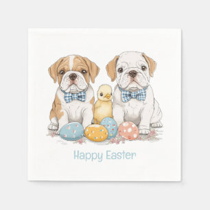 Happy Easter English Bulldogs Napkin