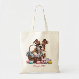 Happy Easter English Bulldogs Tote Bag