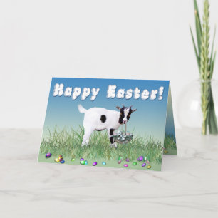 Happy Easter Fainter (Myotonic) Goat Holiday Card