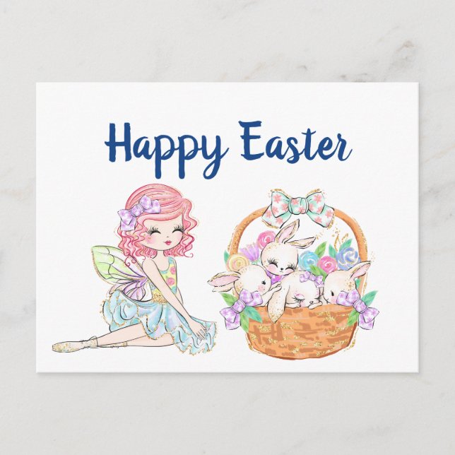 Happy Easter Fairy Postcard (Front)