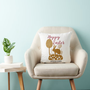 Happy Easter family, easter bunny, personalise Cushion