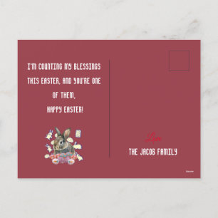 Happy Easter family, easter bunny, personalise Holiday Postcard