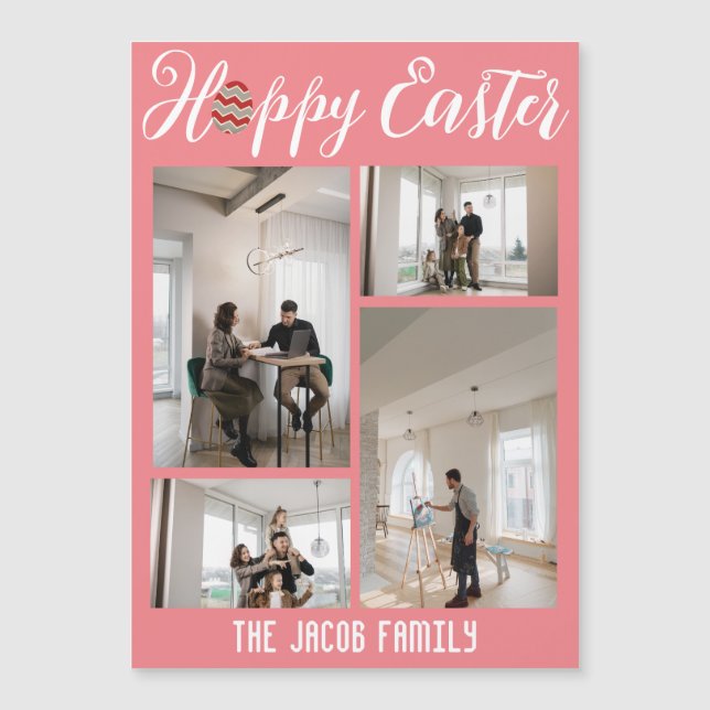 Happy Easter family, easter four photo collage  (Front)