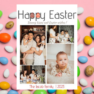 Happy Easter family, easter four photo collage  Holiday Card
