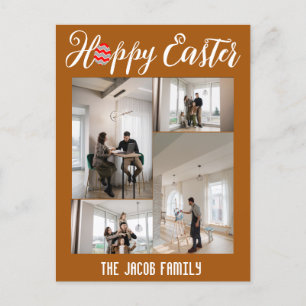 Happy Easter family, easter four photo collage Holiday Postcard