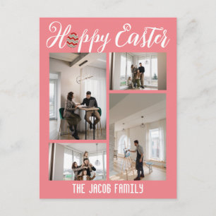 Happy Easter family, easter four photo collage Holiday Postcard