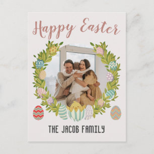  Happy Easter family, happy family one photo Holiday Postcard