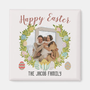 Happy Easter family, happy family one photo Magnet